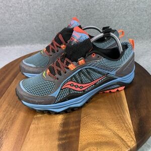 Saucony Excursion TR9 Shoes Womens Size 9.5 Blue Gray Trail Running XT 600 Grid